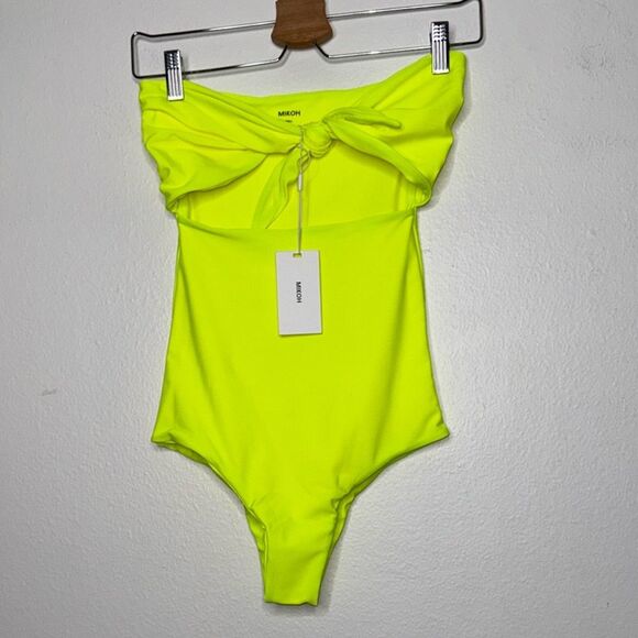 MIKOH Lana One Piece Swimsuit Yellow Size Small - Picture 3 of 8